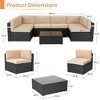 Rbied 7-Piece Wicker Outdoor Sofa Sectional Set Conversation Sets with Cushions - 4 of 4