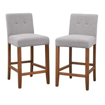24" Set of 2 Crawford Counter Height Barstools Gray Cashmere - Buylateral