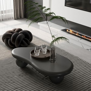 Kumasinova 40"/47" Cloud-Shaped Coffee Table with 3-Ball Legs for Living Room,On-Trend Center Table Decorative Cocktail Table with MDF Frame - 1 of 4
