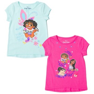 Disney Princess Descendants Raya and the Last Dragon Lilo & Stitch Encanto Girls 2 Pack Pullover T-Shirts Little Kid to Big Kid - 1 of 4