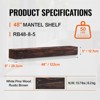 VEVOR Fireplace Mantel, 48" x 8" x 5", 50 lbs Weight Capacity, Natural Wood Mantel for Over Fireplace, Wall Mounted Floating Farmhouse Shelf, Brown - 4 of 4