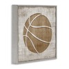 Stupell Industries Rustic Basketball Silhouette Shape Sports Team Ball, 12" x 12" - 3 of 4