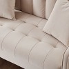 NicBex Modern Velvet Upholstered Loveseat Sofa  with Wooden Nature Legs,Fluffy Single Sofa for Living Room,Department - 4 of 4