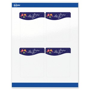 Avery Labels, 4" x 3-1/3", Silver-Snowflakes, Glossy, 40ct - 1 of 4