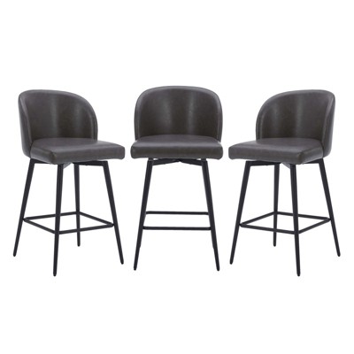 Spruce&Spring Counter Height Swivel Barstool with Metal Legs Set