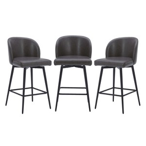 Spruce&Spring Counter Height Swivel Barstool with Metal Legs Set - 1 of 4