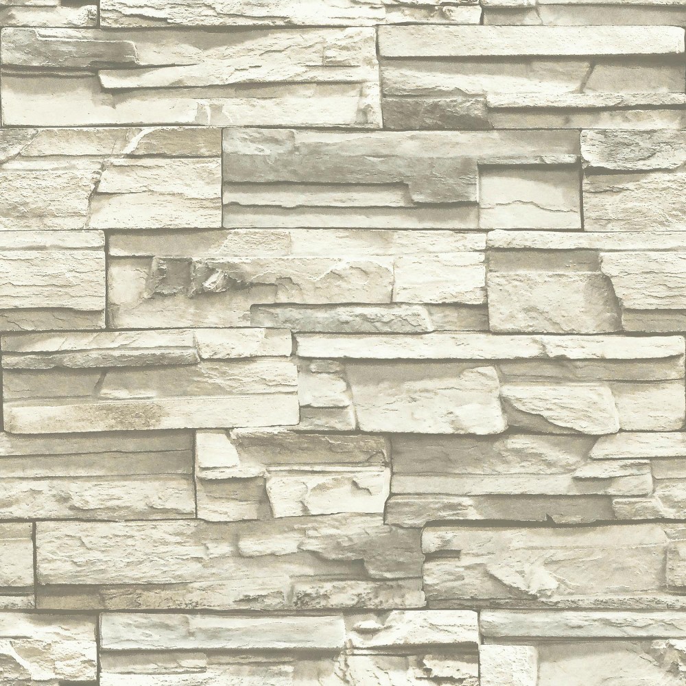 Photos - Wallpaper Roommates Natural Stacked Stone Peel And Stick  Gray 