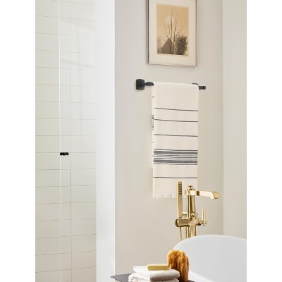 Matte Black 18-Inch Wall Mounted Towel Bar
