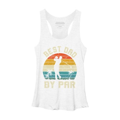 Women's Design By Humans Best Dad By Par Tropical Golf By Racerback Tank Top