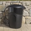 Paaaawaters 32 Gallon Heavy Duty Plastic Garbage Can, Included Lid, Indoor/Outdoor, Black - 2 of 4