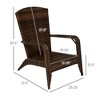 Patio Adirondack Chair with Rattan Wicker, Soft Cushions, Tall Curved Backrest for Deck or Garden - 3 of 4
