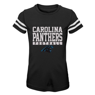 NFL Carolina Panthers Girls' Long Sleeve Fashion T-Shirt - Xs