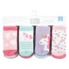 Hudson Baby Infant Girls Cotton Rich Newborn and Terry Socks, Unicorn 8-Pack - 2 of 4