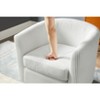 Gulches 360¡ã Swivel Accent Chair with Ottoman (White), Corduroy Fabric for Living Room Bedroom - 3 of 4