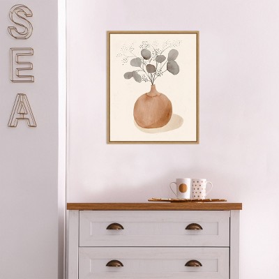 16" x 20" Maple Framed Botanic-Inspired Canvas Wall Art