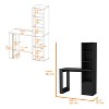 Vynxaria Black Computer Desk with 4-Tier Bookcase 1-Door Cabinet Modern Storage Solution for Home Office - 3 of 4
