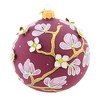 Glitter Lab 5.0 Inch Burgundy Magnolia Ball Christmas Tree Ornament , Multi Seasonal Decor Christmas European Flower (1PC) - 3 of 4