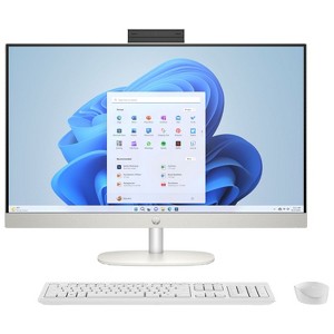 Refurbished: HP 27-CR100 27" FHD Touch AIO Intel Ultra 5 125U, 16GB, 1TB, W11H, White - Manufacturer Refurbished - 1 of 4
