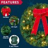Joyfy 3 Pcs 19 Inch Pre-lit Christmas Wreath, Battery Operated Christmas Wreath Decorative Christmas Balls Hanging Ornament - 4 of 4
