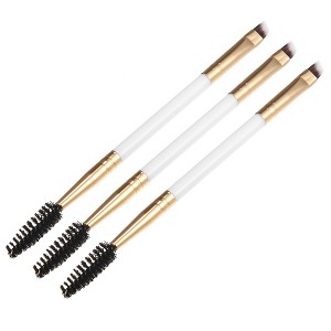Unique Bargains Soft Double Heat Angled Eyebrow Brush Eyelash Extension Brush for Women Eye Makeup - 1 of 4
