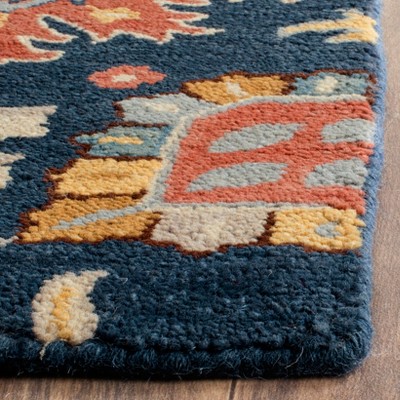 Handmade Blue Wool 8' x 10' Tufted Area Rug