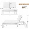 5-Position Adjustable Backrest Double Chaise Lounge Outdoor, Outdoor Chaise Lounge With Cushion, Patio Double Chaise Lounge-Cuddlewood - 4 of 4