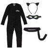 Miraculous Cat Noir Girls Zip Up Cosplay Costume Coverall Tail Mask and Headband 4 Piece Set Toddler to Big Kid - 4 of 4