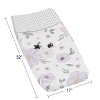 Sweet Jojo Designs Girl Changing Pad Cover Watercolor Floral Collection Lavender Purple and Grey - 4 of 4