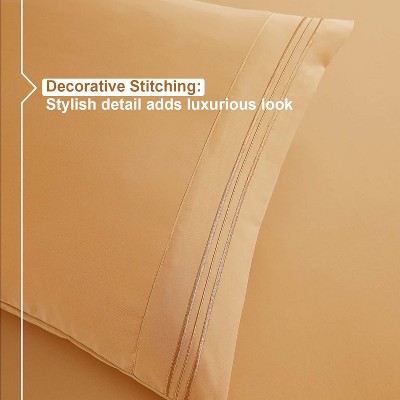 Apricot Buff Orange Queen Microfiber Deep Pocket Sheet Set