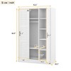 NicBex 66.90"H Armoire Wardrobe Closet Storage Cabinet with 3 Doors & Internal Shelves for Bedroom - 3 of 4