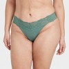 Women's Cotton Thong Underwear with Lace - Auden™ - 4 of 4