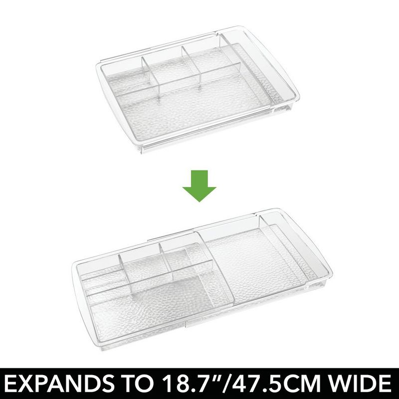 mDesign Expandable Makeup Organizer Tray for Bathroom Drawers, 3 of 10
