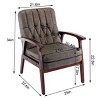 Modern Armchair Solid Wood Accent Chair,Living Room Comfy Single Sofa Chair Upholstered Wooden Lounge Chair,Vintage Chairs-Cuddlewood - 4 of 4