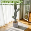 88cm Potted Artificial Cactus Plant, Large Faux Cactus for Home Office Shop Decor, Realistic Tall Desert Plant with Stones and Needles - 3 of 4