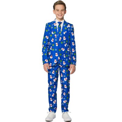 Suitmeister Boys Christmas Suit - Christmas Blue Snowman - Blue : Target