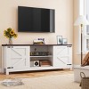 EROMMY 66" Wood TV Stand With Farmhouse Doors & Adjustable Shelves - 3 of 4