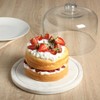 Gibson Elite Ridgehaven 11" Marble Cake Stand, Serving Platter, Charcuterie Board, and Center Piece Home Décor With Glass Lid - 2 of 3