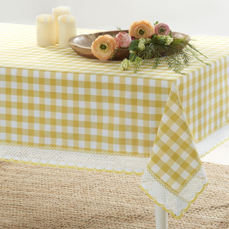 Kate Aurora Country Farmhouse Plaid Buffalo Check Stain & Spill Proof Fabric Tablecloths, 3 of 7