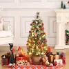COZONY 3FT Pre-Lit Mini Christmas Tree with 78 LED Lights & Timer – Nordic Artificial Spruce, Pinecones & Berries, Burlap Bag Base - 4 of 4