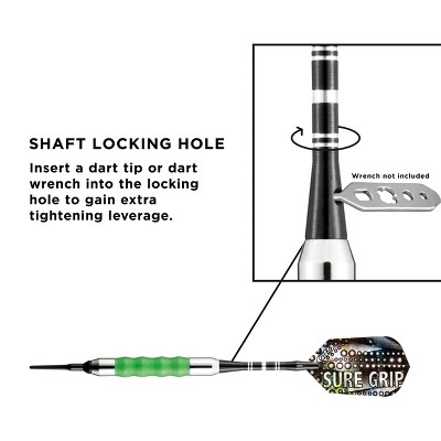 Viper Sure Grip Green Nickel Silver Soft Tip Darts Set
