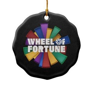 Wheel of Fortune Onion Logo Porcelain Scalloped Holiday Christmas Tree Ornament  2.8" (7.1 cm) - 1 of 4