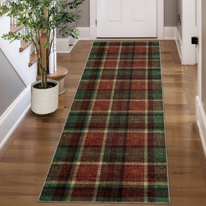 Washable Area Rug for Living Room, Modern Bedroom Rustic Large Plaid Area Rug, Checkered Non Slip Throw Rugs, Carpet for Nursery Dining Room Office - 1 of 4