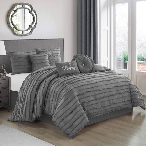 Nanshing 7pc Queen Merle Comforter Set Gray - 1 of 4