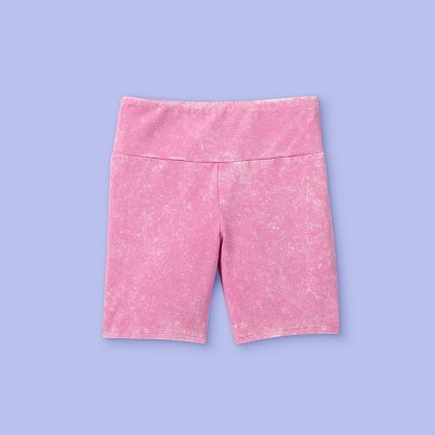 girls pink biker shorts