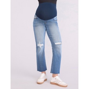 Women's Secret Fit Over the Belly Slim Straight Leg Jeans | Motherhood Maternity - 1 of 4