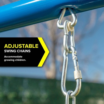 Sportspower Blue and Yellow Metal Swing Set with Slide