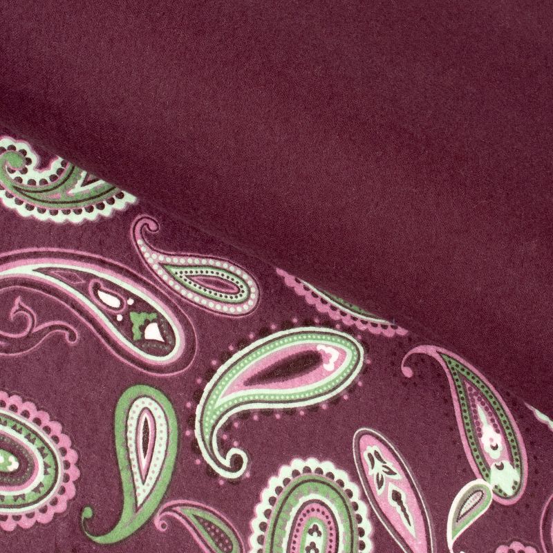 Vintage Modern Floral Paisley Flannel Cotton Duvet Cover Set by Blue Nile Mills, 5 of 8