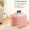 SEVOBAL Ottomans and Benches Upholstered Teddy Velvet U Shaped Vanity Stool Modern Footrest Bench for Living Room Bedroom, Pink, 42.00"*36.50"*42.00" - 3 of 4