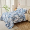 Luupatchy Blue Coral Print 3 Pc Bedding Set - Soft Breathable Comforter with 2 Pillowcases, All-Season Bedding for Home Bedrooms - 4 of 4