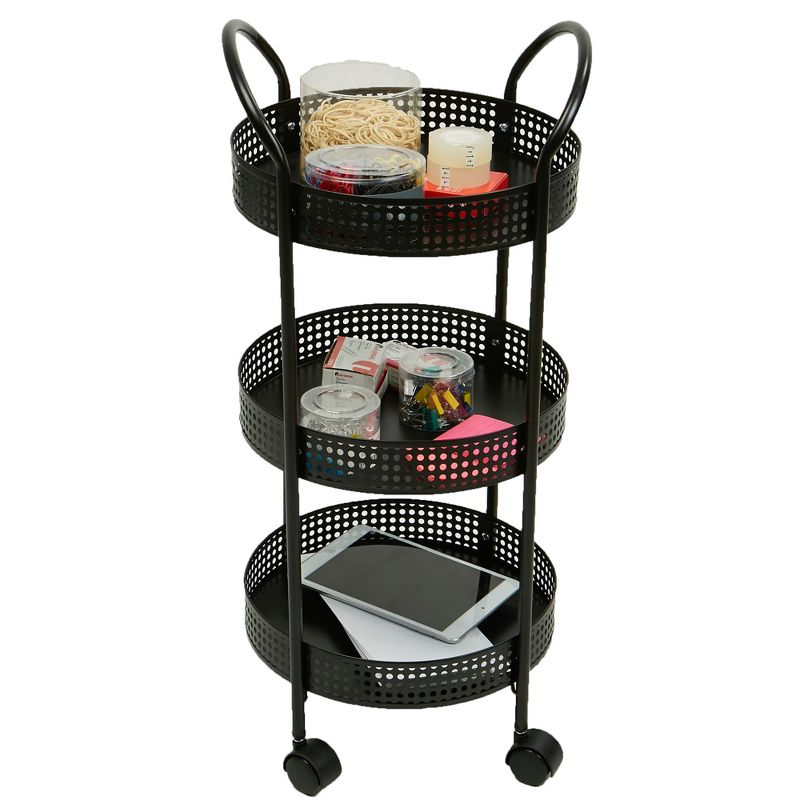 Mind Reader 3-Tier Metal Utility Cart Multi-Purpose Storage for Kitchen and Home, 2 of 8